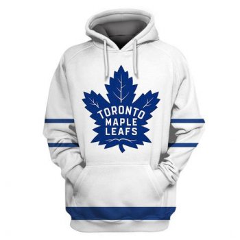 Men's Toronto Maple Leafs White All Stitched Hooded Sweatshirt
