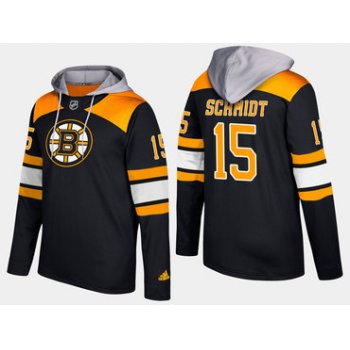 Adidas Boston Bruins 15 Milt Schmidt Retired Black Name And Number Hoodie