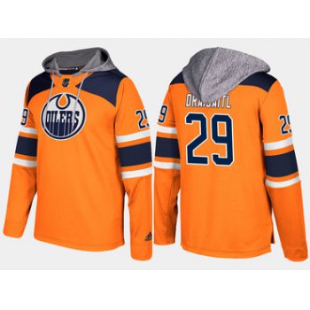 Adidas Edmonton Oilers 29 Leon Draisaitl Name And Number Orange Hoodie
