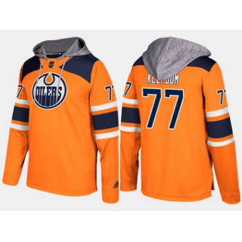 Adidas Edmonton Oilers 77 Oscar Klefbom Name And Number Orange Hoodie