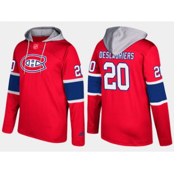 Adidas Montreal Canadiens 20 Nicolas Deslauriers Name And Number Red Hoodie