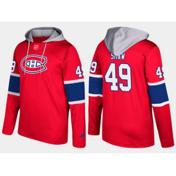 Adidas Montreal Canadiens 49 Logan Shaw Name And Number Red Hoodie