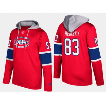 Adidas Montreal Canadiens 83 Ales Hemsky Name And Number Red Hoodie