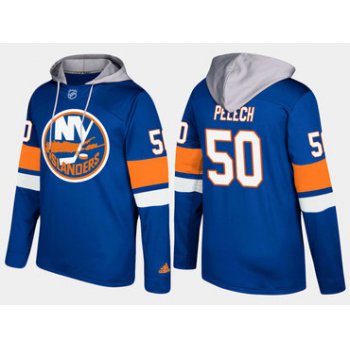 Adidas New York Islanders 50 Adam Pelech Name And Number Blue Hoodie