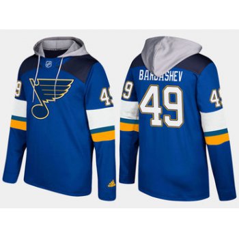 Adidas St. Louis Blues 49 Ivan Barbashev Name And Number Blue Hoodie