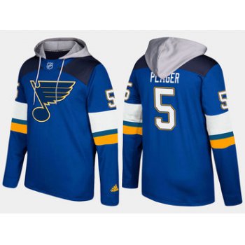 Adidas St. Louis Blues 5 Bob Plager Retired Blue Name And Number Hoodie