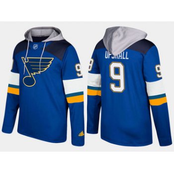 Adidas St. Louis Blues 9 Scottie Upshall Name And Number Blue Hoodie