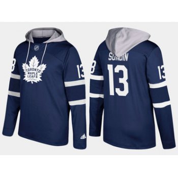 Adidas Toronto Maple Leafs 13 Mats Sundin Retired Royal Name And Number Hoodie