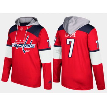 Adidas Washington Capitals 7 Yvon Labre Retired Red Name And Number Hoodie