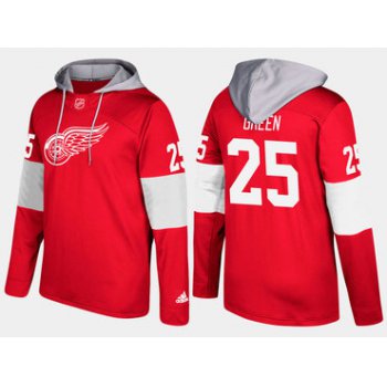 Adidas Detroit Red Wings 25 Mike Green Name And Number Red Hoodie