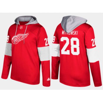 Adidas Detroit Red Wings 28 Luke Witkowski Name And Number Red Hoodie