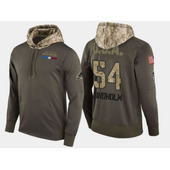 Nike Colorado Avalanche 54 Anton Lindholm Olive Salute To Service Pullover Hoodie