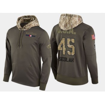 Nike Columbus Blue Jackets 45 Lukas Sedlak Olive Salute To Service Pullover Hoodie