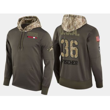 Nike Arizona Coyotes 36 Christian Fischer Olive Salute To Service Pullover Hoodie