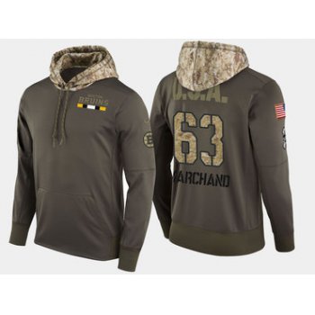 Nike Boston Bruins 63 Brad Marchand Olive Salute To Service Pullover Hoodie