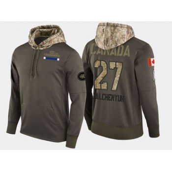 Nike Montreal Canadiens 27 Alex Galchenyuk Olive Salute To Service Pullover Hoodie