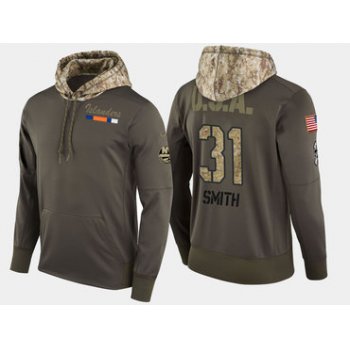 Nike New York Islanders 31 Billy Smith Olive Salute To Service Pullover Hoodie