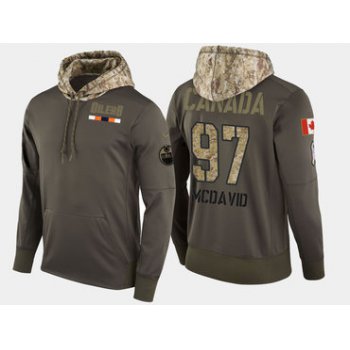 Nike Edmonton Oilers 97 Connor Mcdavid Olive Salute To Service Pullover Hoodie
