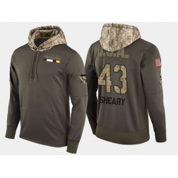 Nike Pittsburgh Penguins 43 Conor Sheary Olive Salute To Service Pullover Hoodie
