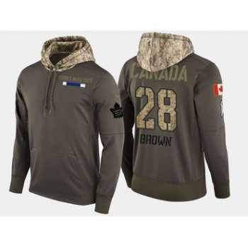 Nike Toronto Maple Leafs 28 Connor Brown Olive Salute To Service Pullover Hoodie