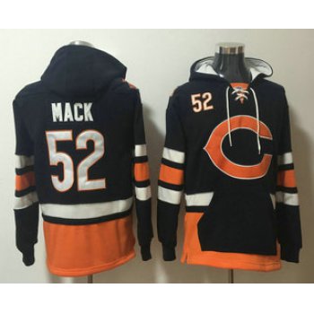 Men's Chicago Bears #52 Khalil Mack NEW Navy Blue Pocket Stitched NFL Pullover Hoodie