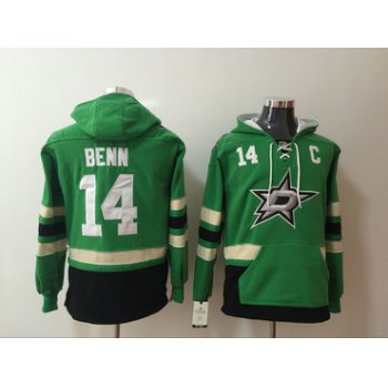 Men's Dallas Stars #14 Jamie Benn NEW Green Pocket Stitched NHL Old Time Hockey Hoodie