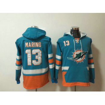 Miami Dolphins 13 Dan Marinos Green Stitched Pullover Hoodie