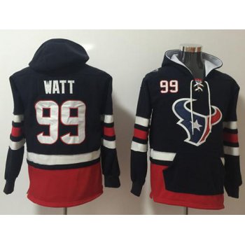 Nike Houston Texans #99 J.J. Watt Navy Blue Red Name & Number Pullover NFL Hoodie