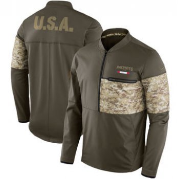 Nike New England Patriots Olive Salute to Service Sideline Hybrid Half-Zip Pullover Jacket