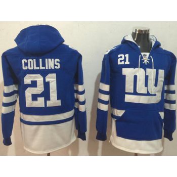 Nike New York Giants #21 Landon Collins Royal Blue White Name & Number Pullover NFL Hoodie