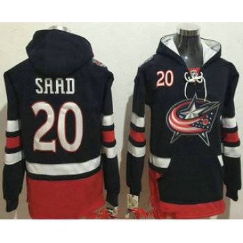 Men's Columbus Blue Jackets #20 Brandon Saad NEW Navy Blue Home Stitched NHL Old Tim Hockey Hoodie