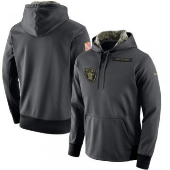 Men's Oakland Raiders Nike Anthracite Salute to Service Player Performance Hoodie
