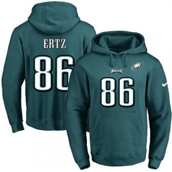 Nike Eagles #86 Zach Ertz Midnight Green Name & Number Pullover NFL Hoodie