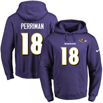 Nike Ravens #18 Breshad Perriman Purple Name & Number Pullover NFL Hoodie