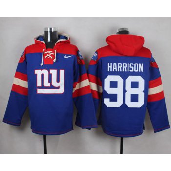 Nike Giants #98 Damon Harrison Royal Blue Player Pullover NFL Hoodie