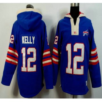 Men's Buffalo Bills #12 Jim Kelly Royal Blue Team Color 2015 NFL Hoody
