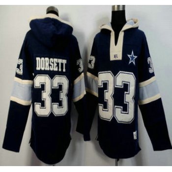 Men's Dallas Cowboys #33 Tony Dorsett Navy Blue Team Color 2015 NFL Hoody
