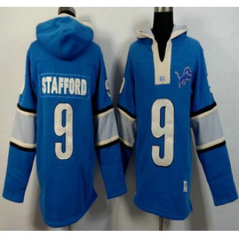 Men's Detroit Lions #9 Matthew Stafford Light Blue Team Color 2015 NFL Hoody