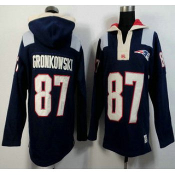 Men's New England Patriots #87 Rob Gronkowski Navy Blue Team Color 2015 NFL Hoody