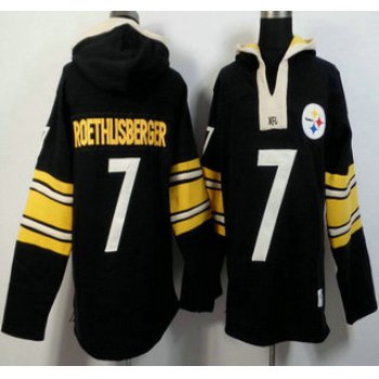 Men's Pittsburgh Steelers #7 Ben Roethlisberger Black Team Color 2015 NFL Hoody