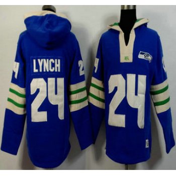 Men's Seattle Seahawks #24 Marshawn Lynch Light Blue 2015 NFL Hoody