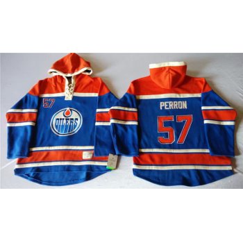 Old Time Hockey Edmonton Oilers #57 Royal Blue Hoodie