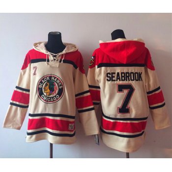 Old Time Hockey Chicago Blackhawks #7 Brent Seabrook Cream Hoodie