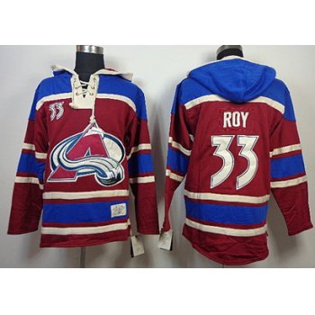 Old Time Hockey Colorado Avalanche #33 Patrick Roy Red Hoodie