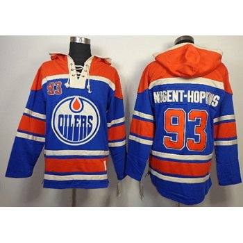 Old Time Hockey Edmonton Oilers #93 Ryan Nugent-Hopkins Royal Blue Hoodie