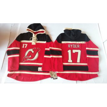 Old Time Hockey New Jersey Devils #17 Michael Ryder Red With Black Hoodie