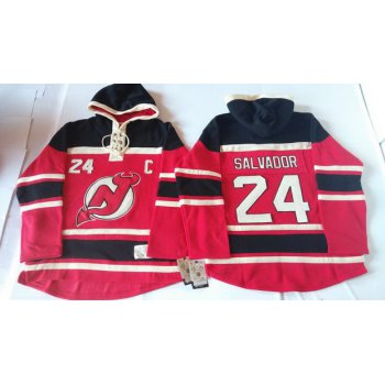 Old Time Hockey New Jersey Devils #24 Bryce Salvador Red With Black Hoodie