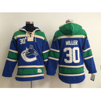Old Time Hockey Vancouver Canucks #30 Ryan Miller Blue Hoodie