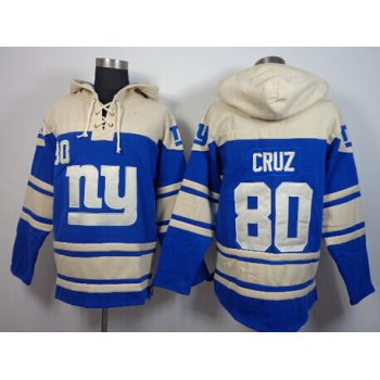 New York Giants #80 Victor Cruz 2014 Blue Hoodie
