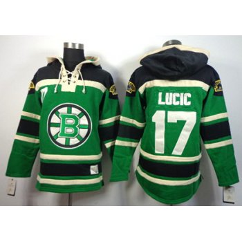 Old Time Hockey Boston Bruins #17 Milan Lucic Green Hoodie